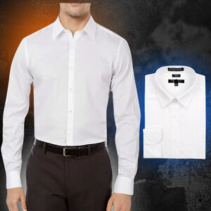 Marquis Signature Men's Long Sleeve Slim Fit Dress Shirt White 14.5 32/33